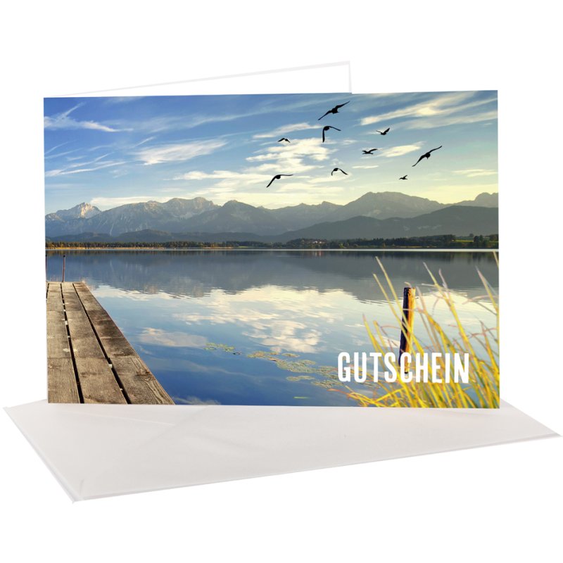 sigel voucher card set Mountain landscapes by season, 148×105 mm, 12 cards + 12 envelopes
