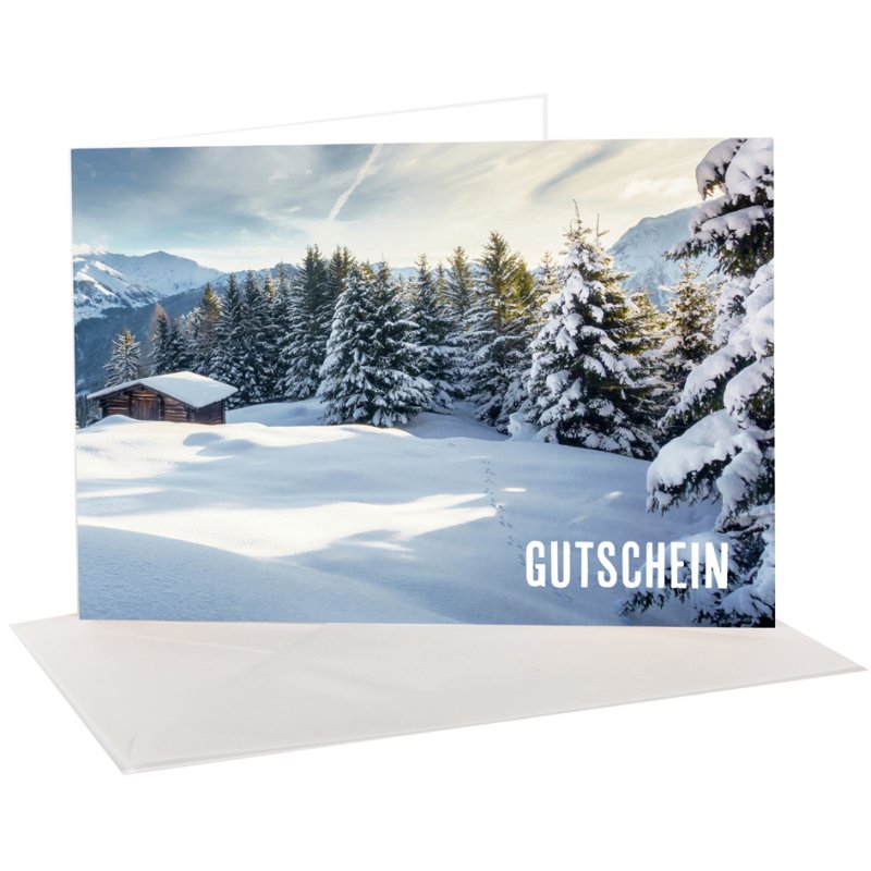 sigel voucher card set Mountain landscapes by season, 148×105 mm, 12 cards + 12 envelopes