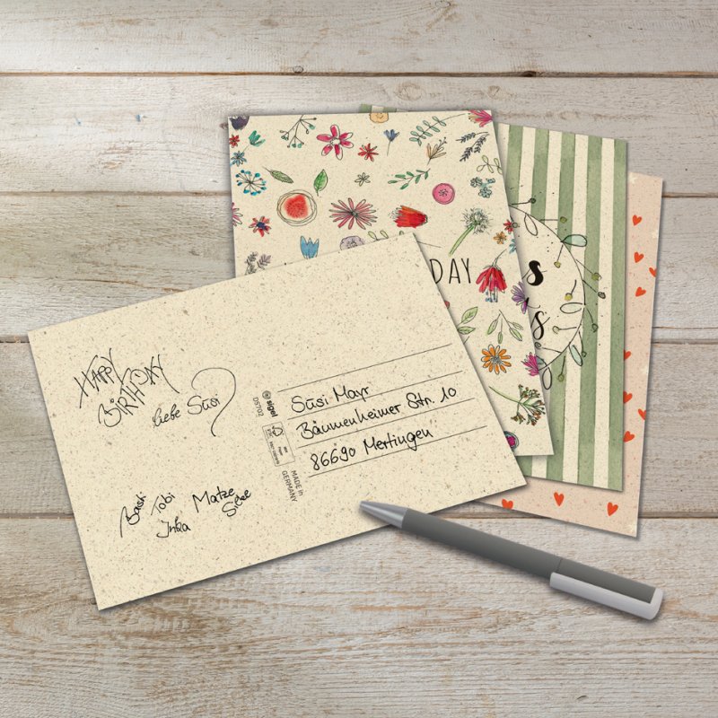 sigel birthday cards Happy Grassy Birthday, A6, grass-paper cardboard 240 g/m², 24 pieces