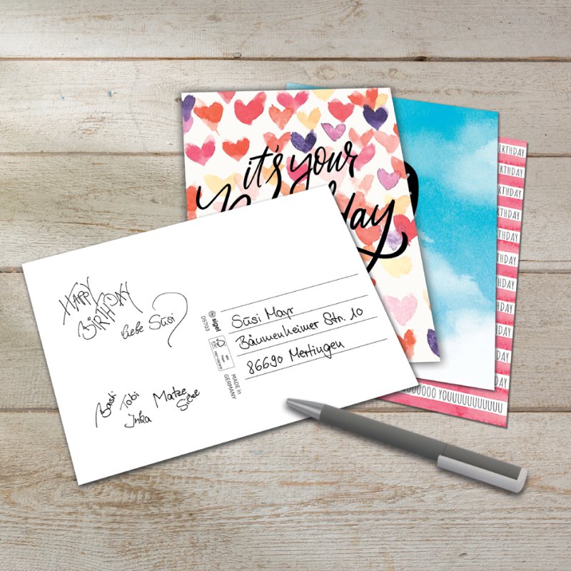 sigel Lot de cartes d'anniversaire Joyeux Anniversaire, A6, 12 motifs, 24 pièces