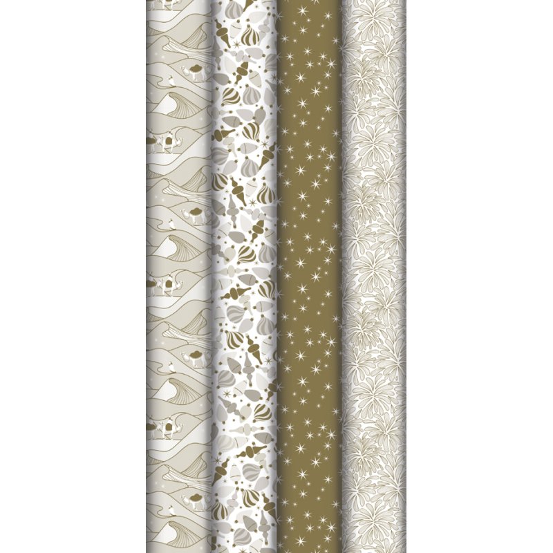 Papier cadeau Noël Clairefontaine couleur sable, 700 mm × 2 m, 80 g/m², 30 rouleaux
