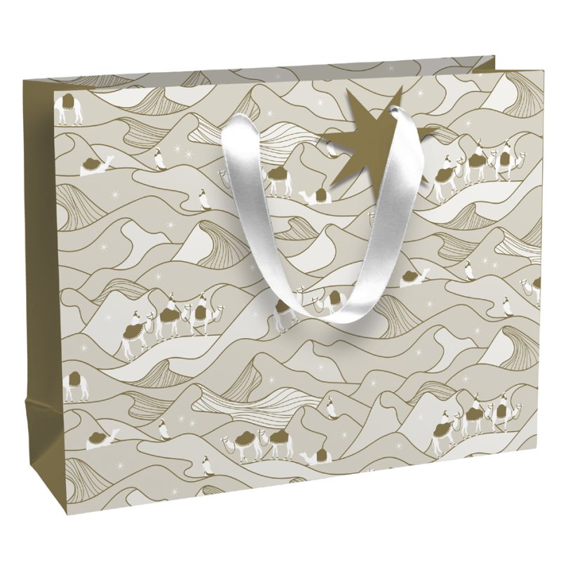 Clairefontaine sachet cadeau Noël des Sables, petit, 215×102×253 mm, ruban satin