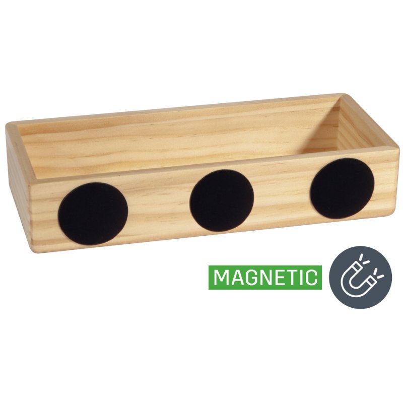 Sigel magnetische pennenbak van hout, beige, licht grenenhout, 174×55×40 mm