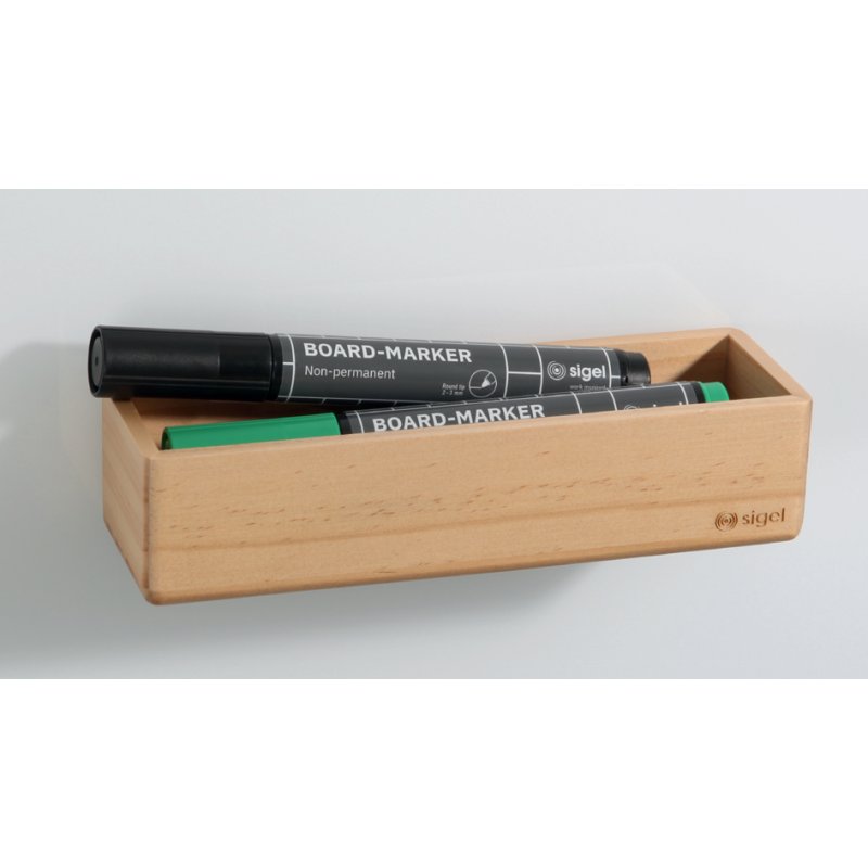 Sigel porte-stylos magnétique en bois, beige, pin clair, 174×55×40 mm