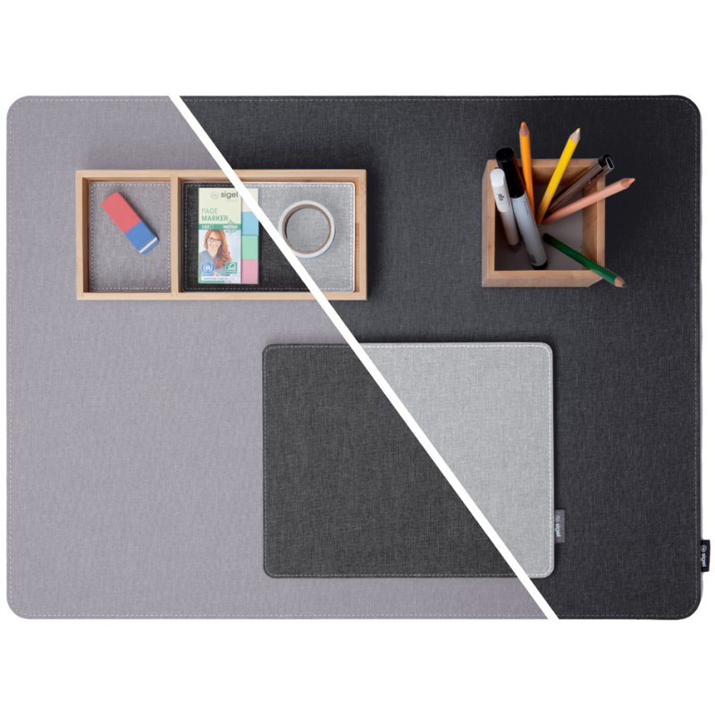 Sigel sous-main Eyestyle, bleu clair/gris foncé, 600×450 mm, PP & PET recyclés