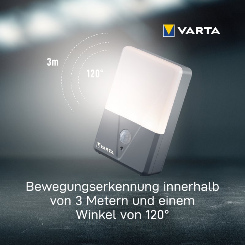 VARTA LED-bewegingssensor buitenlamp, IP44, warmwit, 40 lm