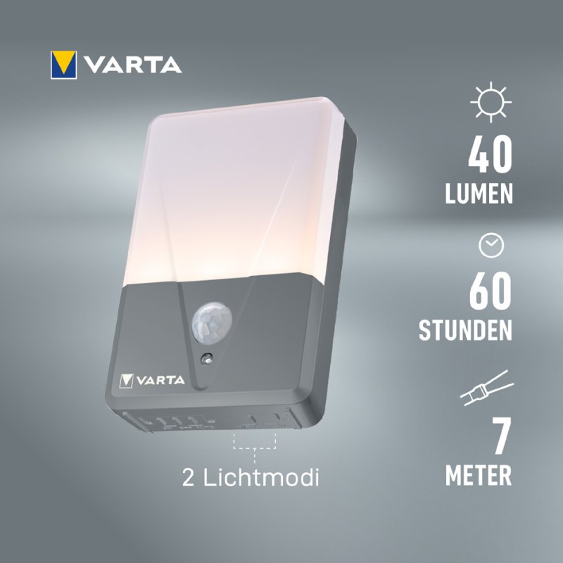 VARTA LED-bewegingssensor buitenlamp, IP44, warmwit, 40 lm