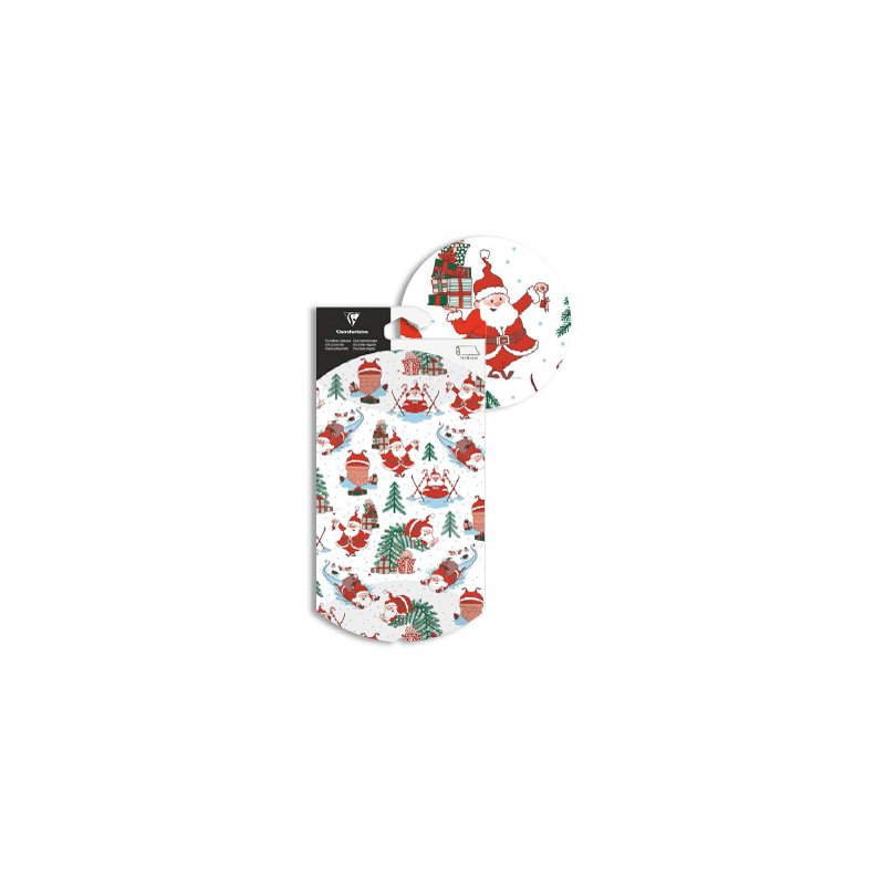 Clairefontaine Emballage cadeau Noël Gnome, papier kraft 280 g/m², 160×60×220 mm