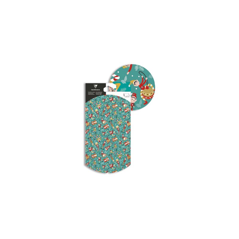 Clairefontaine Emballage cadeau Noël Gnome, papier kraft 280 g/m², 160×60×220 mm