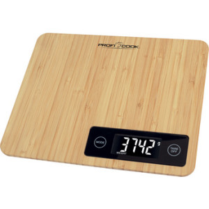 PROFI COOK keukenweegschaal PC-KW 1271, bamboe, LCD-display, 5000 g