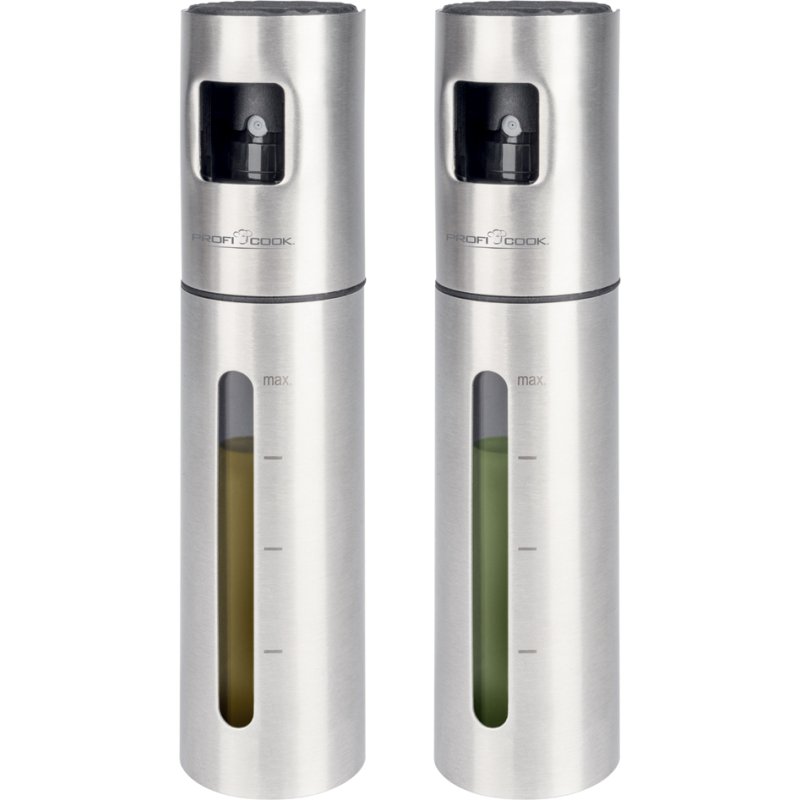 PROFI COOK vinegar and oil sprayer set, stainless steel/black, 100 ml, 2 pieces