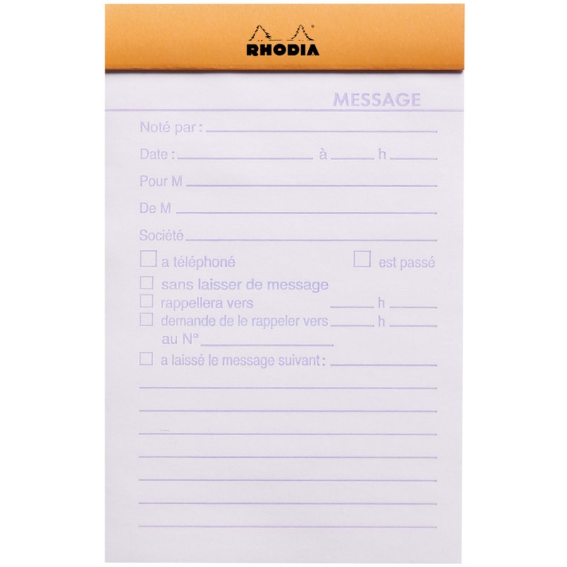 RHODIA carnet Bericht, orange, papier vélin surfin 80 g, 80 feuilles
