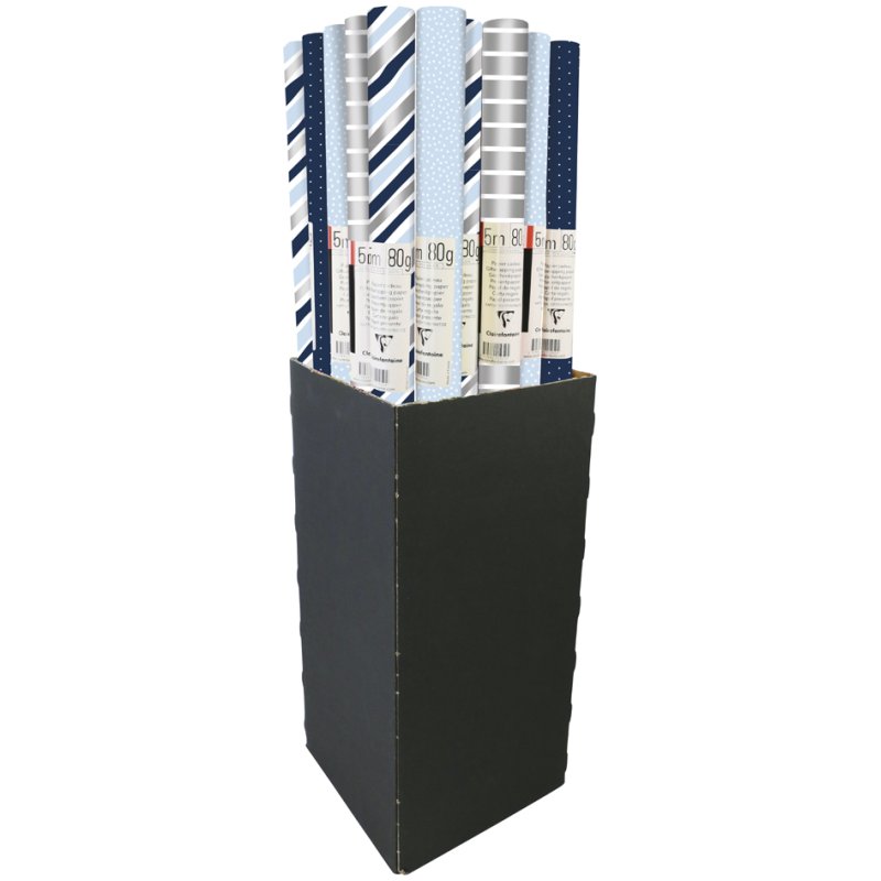 Clairefontaine papier cadeau Excellia, bleu, 700 mm × 5,0 m, 20 rouleaux