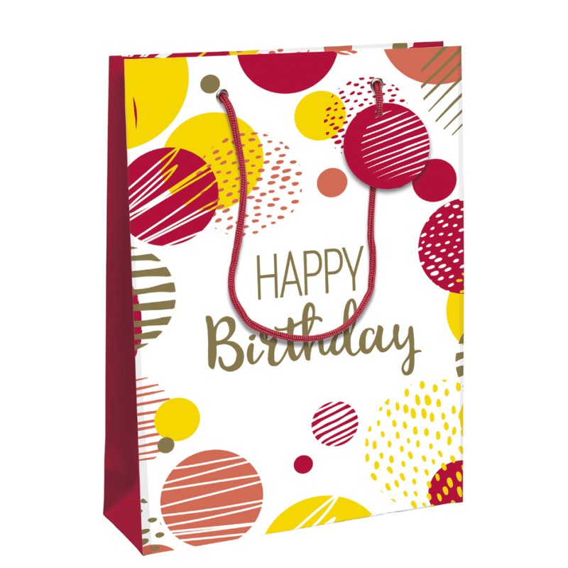 Clairefontaine sac cadeau Happy Birthday, rose, grand, 373×118×275 mm