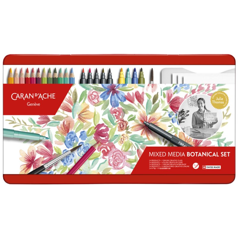 CARAN D'ACHE Mixed Media Botanical Set, 24-delig, metalen etui