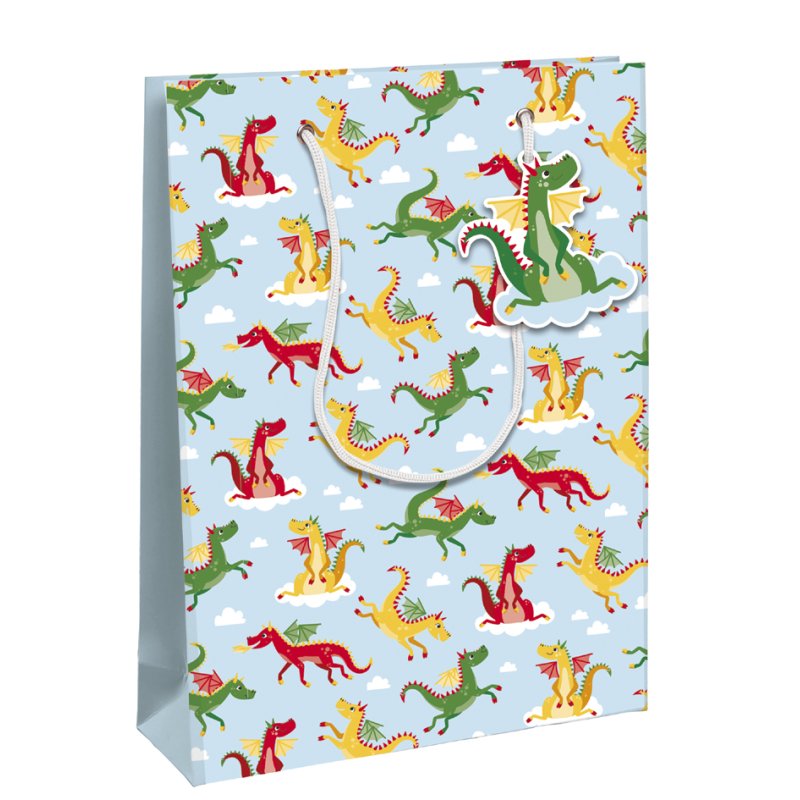 Clairefontaine sac cadeau Dragons, grand, 373×118×275 mm, papier couché