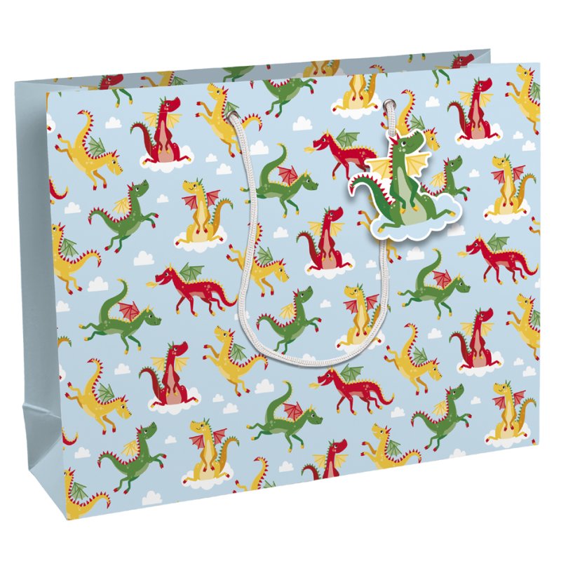 Clairefontaine sac cadeau Dragons, grand, 373×118×275 mm, papier couché