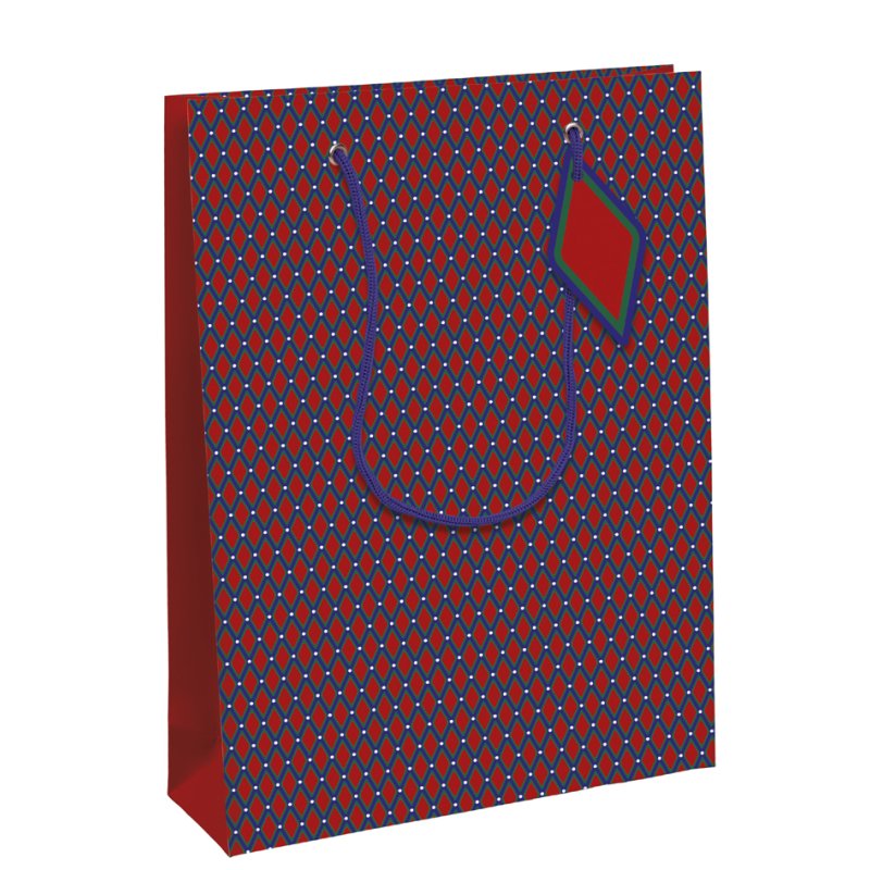 Clairefontaine sac cadeau motif géométrique, taille moyenne, 265×140×330 mm