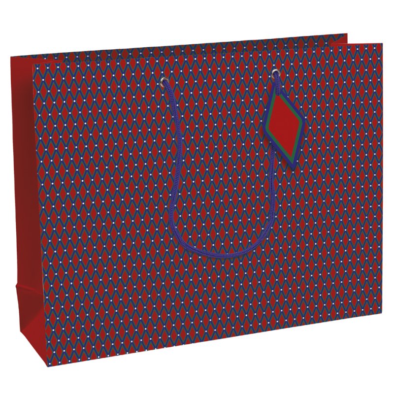 Clairefontaine sac cadeau motif géométrique, taille moyenne, 265×140×330 mm