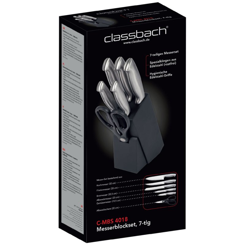 classbach messenblokset C-MBS 4018, 7-delig, wit, roestvrijstaal