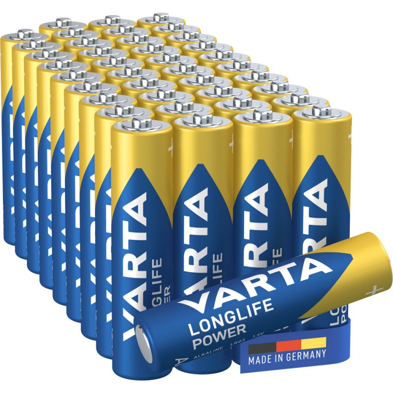 VARTA Alkaline batterijen AAA longlife power, LR03 1,5 volt, 40 stuks