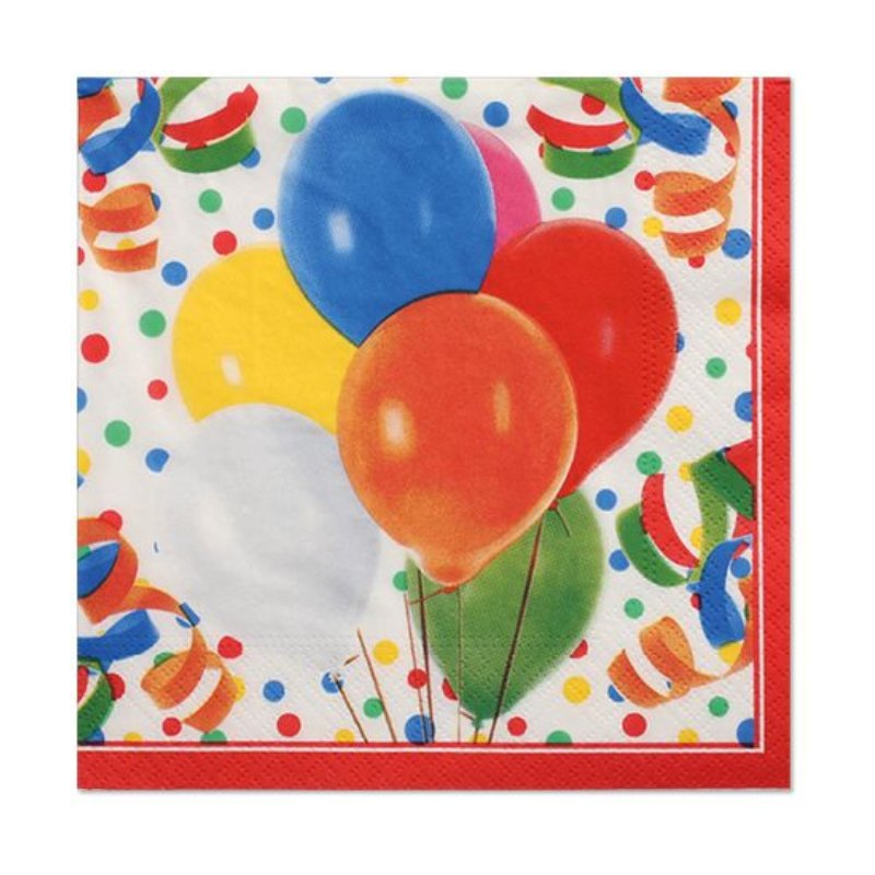 PAPSTAR servetten Lucky Balloons, 33×33 cm, 3-laags, 100 stuks
