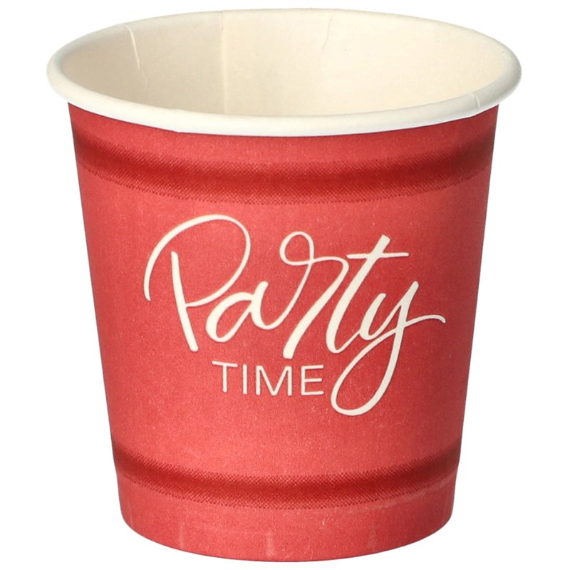 PAPSTAR gobelets en carton Party Time, 5 cl, rouge, 50 pièces
