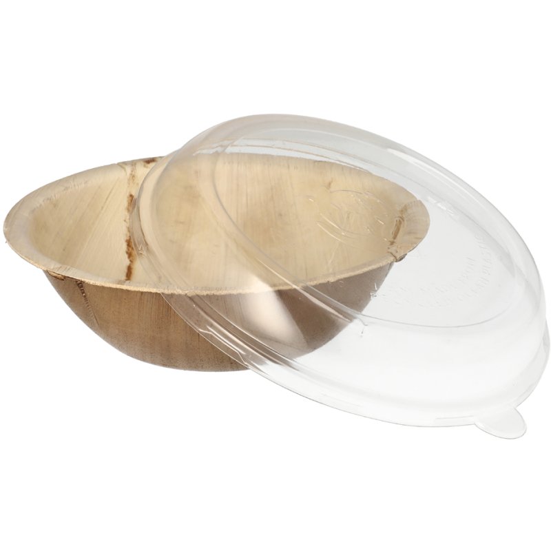 STARPAK palmblad kom met deksel, rond, 300 ml, 10 stuks