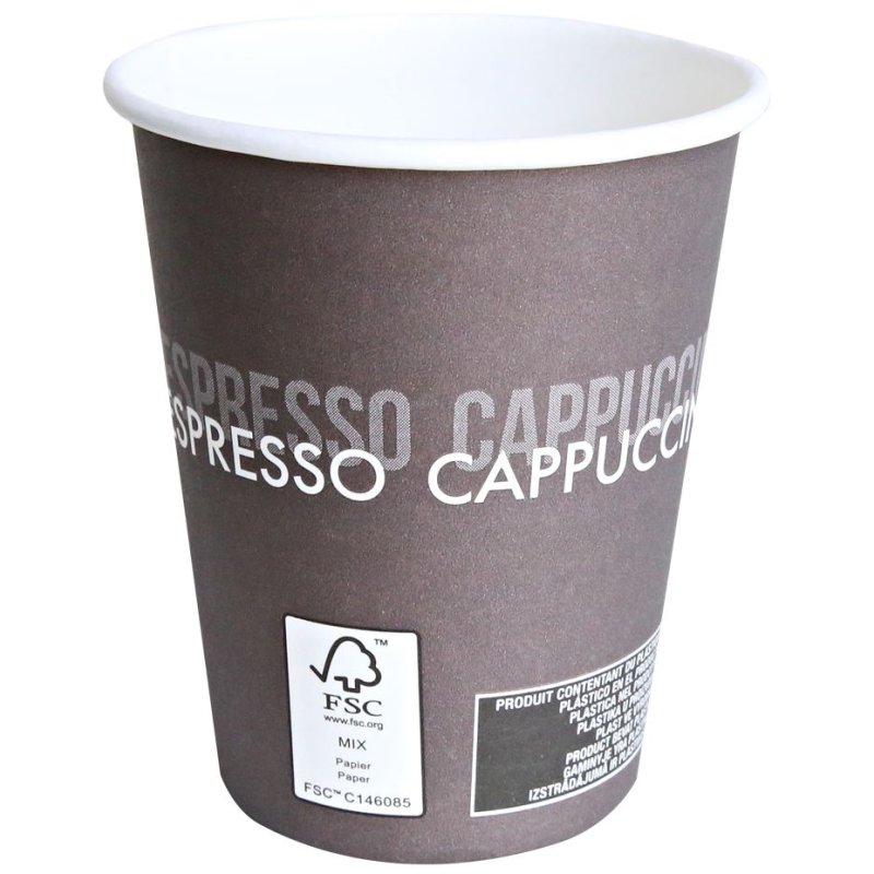 HYGOSTAR gobelet carton cœur-wrap, 0,3 litre, marron/blanc, 50 pièces