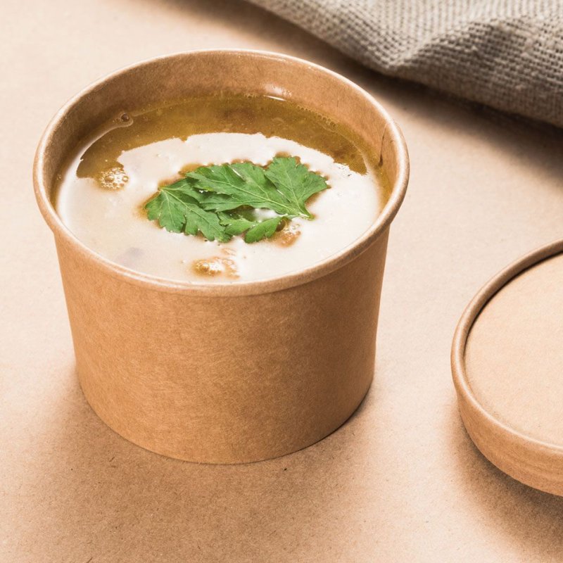 NATURE Couvercle Star pour gobelet à soupe Minestrone, brun, 116 mm, 25 pièces