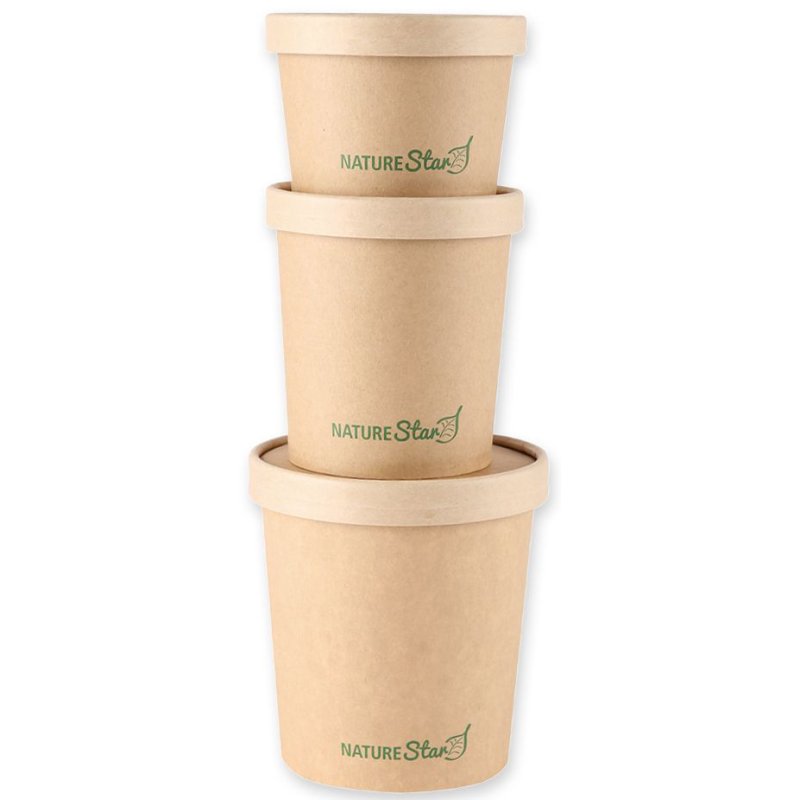 NATURE Couvercle Star pour gobelet à soupe Minestrone, brun, 116 mm, 25 pièces