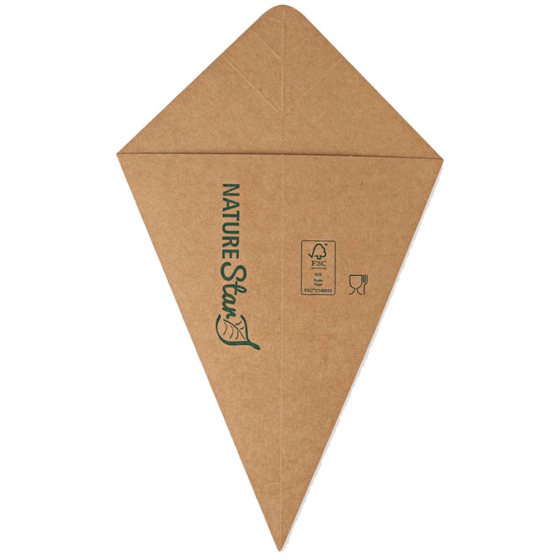 NATURE Sachets à frites pointe, brun, papier kraft revêtement PE, 25 pièces