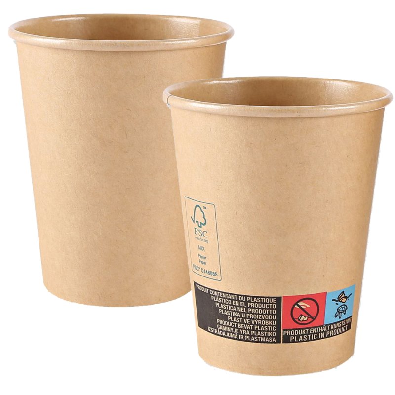 NATURE Star gobelets à café papier kraft, 200 ml, marron, 50 pièces