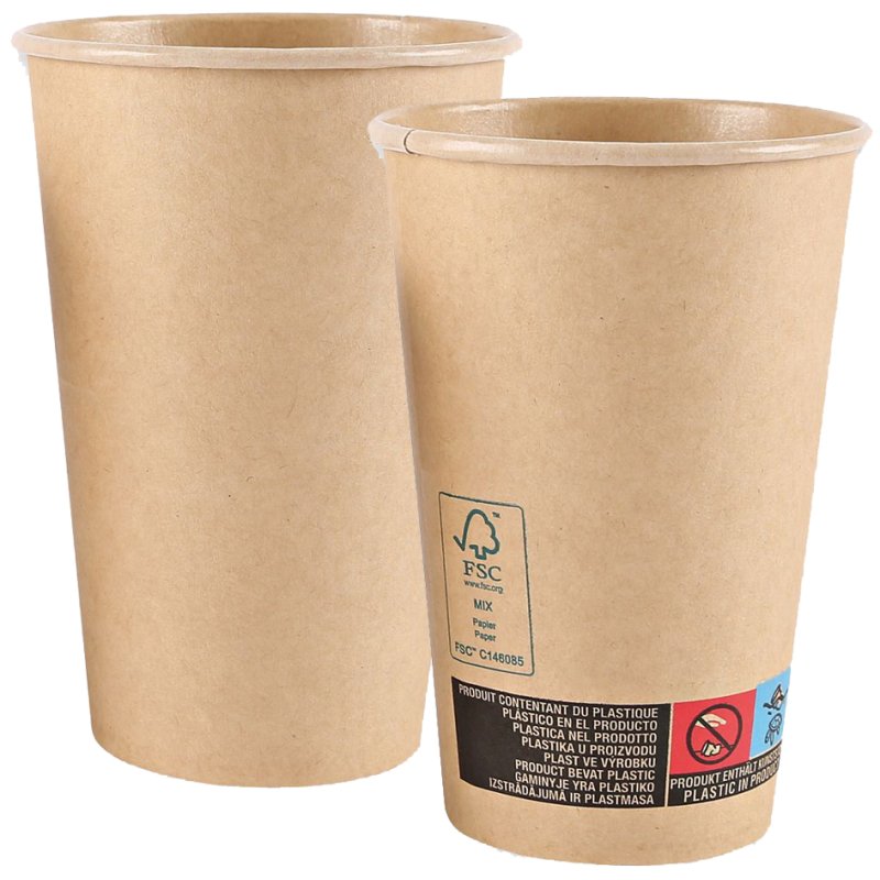 NATURE Star gobelets à café papier kraft, 200 ml, marron, 50 pièces