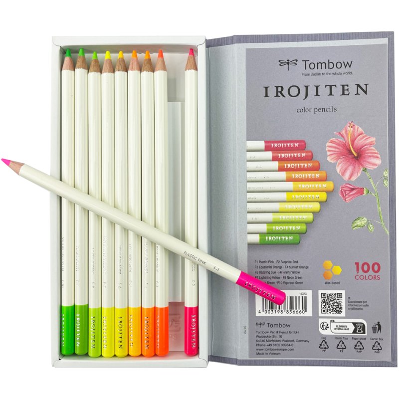 TOMBOW kleurpotloden IROJITEN Volume 7, set van 10 stuks, 2,0 mm