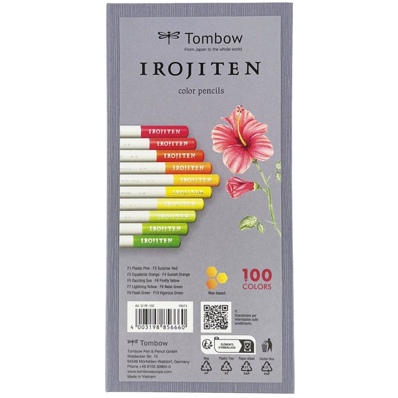 TOMBOW kleurpotloden IROJITEN Volume 7, set van 10 stuks, 2,0 mm