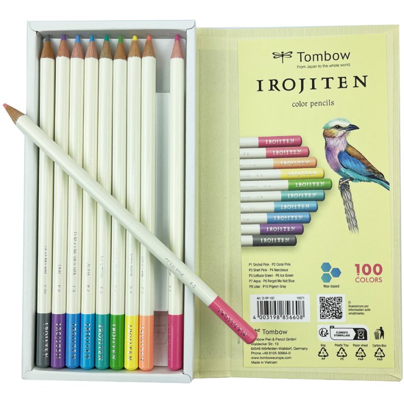 TOMBOW kleurpotloden IROJITEN Volume 1, pastelkleuren, 10 stuks