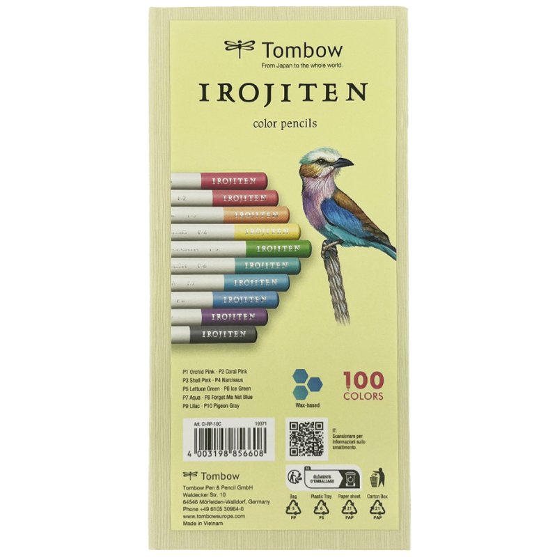 TOMBOW kleurpotloden IROJITEN Volume 1, pastelkleuren, 10 stuks