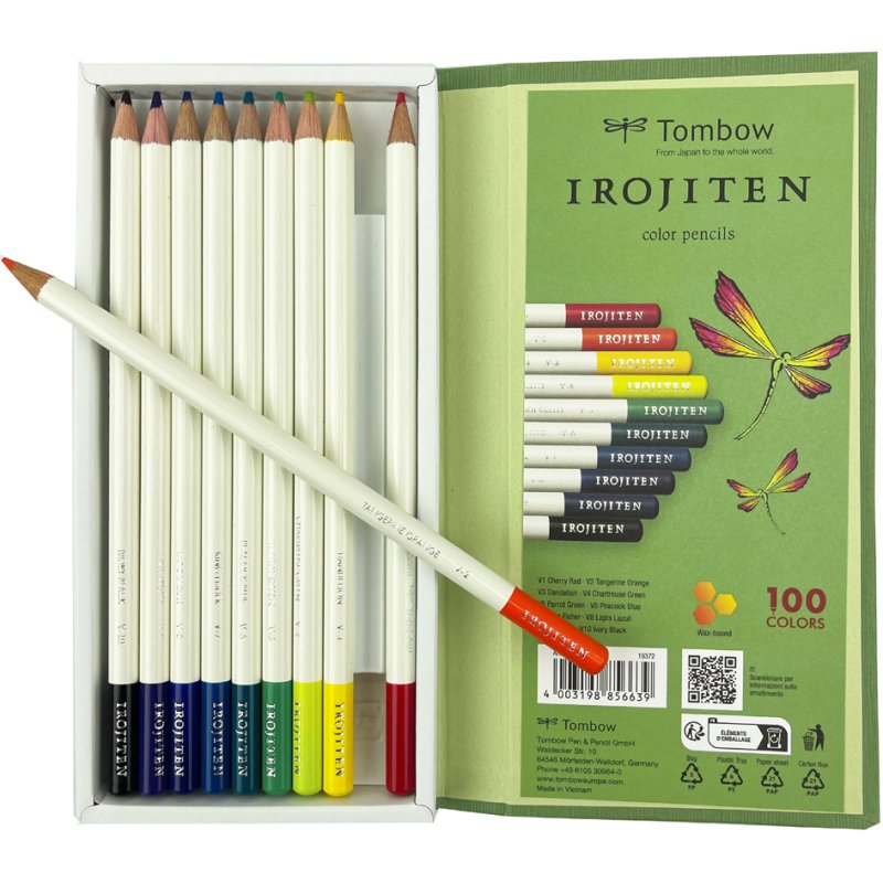 TOMBOW kleurpotloden IROJITEN Volume 2, set van 10 stuks, 2,0 mm