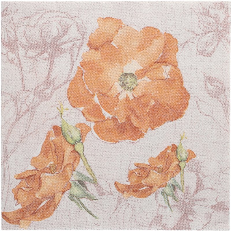 PAPSTAR serviettes Royal Collection Blossom, nectarine, 40×40 cm, 4 plis, 50 pièces