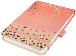 sigel notitieboekje Jolie Beauty Vlindercaprices Perzik, A6+, dotted, hardcover