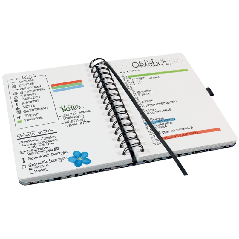 Sigel cahier spiralé Jolie Inspire Blue Leo Love, A5, blanc, 240 pages