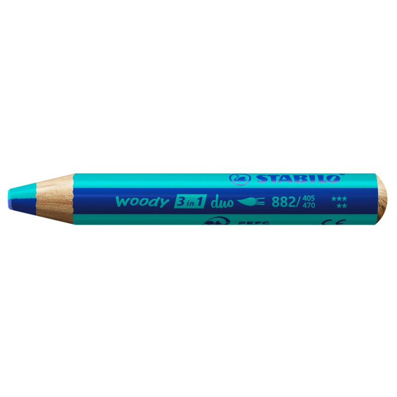 STABILO Woody 3-in-1 multi-crayon, blanc/abricot, 10 mm