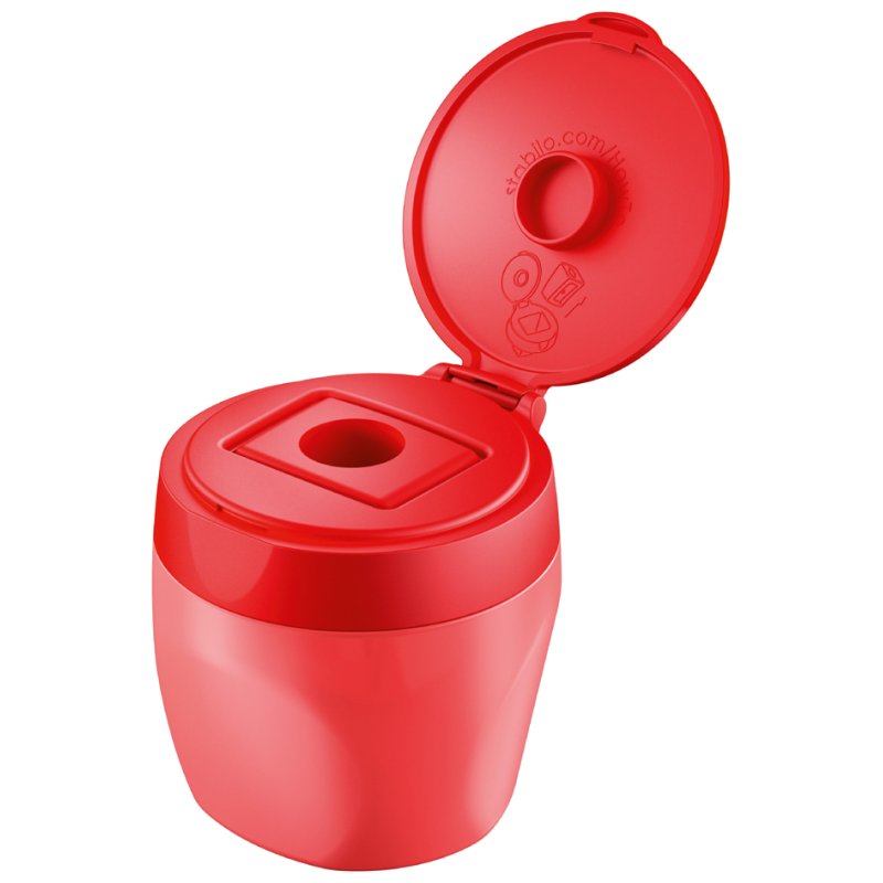 STABILO woody 3 in 1 pencil sharpener, red, plastic