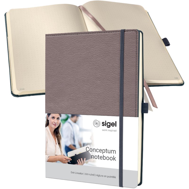Sigel Conceptum carnet A4, pointillé, taupe, 97 feuilles