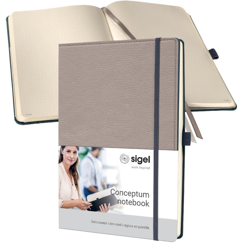 Sigel Conceptum carnet A4, pointillé, taupe, 97 feuilles
