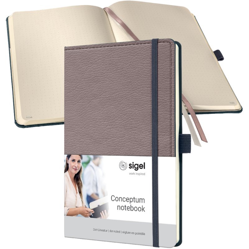 Sigel carnet Conceptum Design Casual A5, beige, pointillé, 97 feuilles