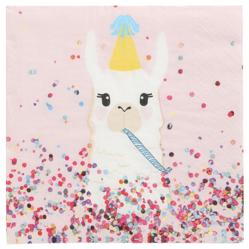 PAPSTAR serviettes Llama Party motif, 33×33 cm, 3 plis, 20 pièces