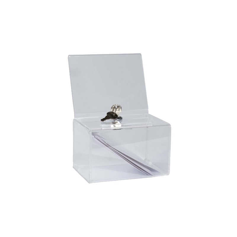 EXACOMPTA boîte de rangement, transparent cristal, fermable, 150×105×100 mm
