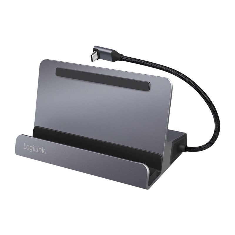 LogiLink Station d'accueil USB 3.2 Gen1 avec support, 6 ports, argent